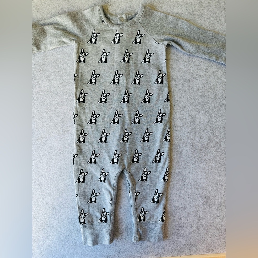Monica + Andy Unisex Bulldog Print Romper Size 6-9M
